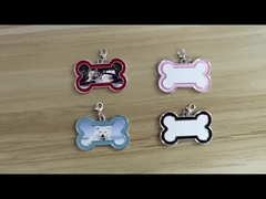 昇華型ドッグタグブランク カスタム印刷 カラーエッジ 骨型ペットIDタグ