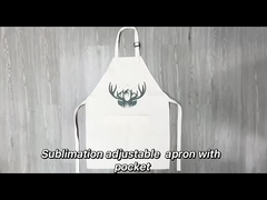 大人と子供用のポケット付き、印刷可能な白無地調整可能リネン昇華エプロン