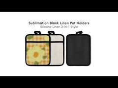 DIYシリコン耐熱鍋つかみ ポケット付き リネン昇華転写鍋つかみブランク
