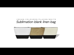 ファスナー付きブランク昇華コスメティックバッグ リネン昇華メイクアップバッグ