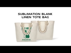ツイン結び目ストラップ ビーチトートバッグ 昇華ブランク DIYカスタムリネン 昇華ショッピングハンドバッグ