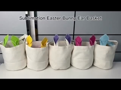 Custom Sublimation Bunny Ear Easter Basket diy Easter Egg Bucket