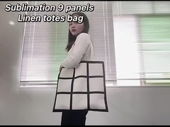 パーソナライズされたDIY サブライメーション 空白レイン ポリエステル 9 パネル 写真 トートバッグ ショッピングバッグ