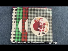 サブライメーション クリスマス ブランク サンタサック ドローストリング バッファロー プレッド 麻布 サブライメーション クリスマスサック