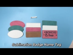 サブライメーションバッジ 空白 カスタムIDタグ バッジ カラフル PU革 サブライメーション名刺 ピン付き