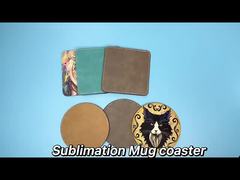 カスタムプリント ロゴ サブライメーション ブランク コースター 丸い方形 色とりどりの PU レザー サブライメーション コースター