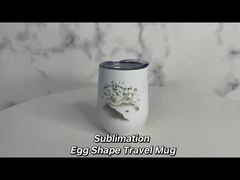 12oz Blank Sublimation Wine Tumblers Coffee Cups Mugs Sublimation Egg Tumbler Double Walled 