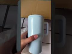 Gobelet isotherme à sublimation en acier inoxydable à double paroi de 20 oz avec couvercle à poignée et paille