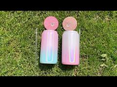 Stylish 16oz Sublimation Glass Cup With Diamond Lid And Straw Frosted Mason Jar Sublimation Coke Can