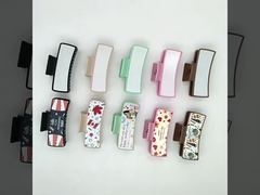 Double Sided Colored Plastic Sublimation Hair Clip With Aluminum Sheet Custom Claw Clip