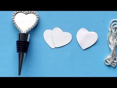 Household Double Sided Sublimation Wine Bottle Stopper With Necklace 2 In 1 Wine Party Decoration