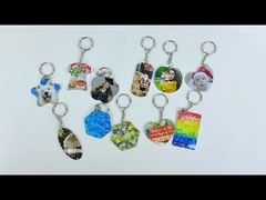 Double Sided Sublimation Metal Keychain Customized Aluminum Key Ring Blanks