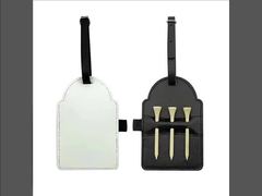 Blank PU Leather Sublimation Golf Tee Bag Tag Blanks Custom Leather Golf Tee Holder 