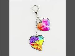 Double Hearts Sublimation Keychain Blanks Personalized Zinc Alloy Bag Buckles