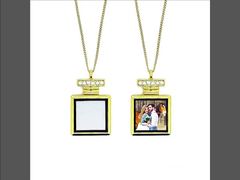 Creative Double-Sided Printing Perfume Bottle Sublimation Necklace Blanks