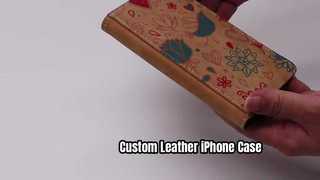 Custom iPhone Flip Case Sublimation Leather