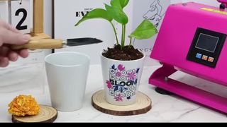 Custom Ceramic Flower Pots 12oz Sublimation Planters